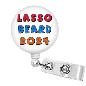 Lasso Beard 2024 Badge Reel, Ted Badge Clip Funny Badge Holder, Retractable Lanyard, NICU LD Nurse Surgery Medical #240