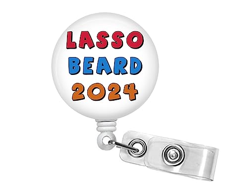 Lasso Beard 2024 Badge Reel, Ted Badge Clip Funny Badge Holder, Retractable Lanyard, NICU LD Nurse Surgery Medical #240