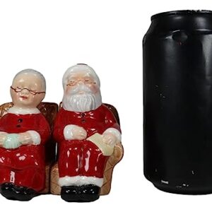 Ebros Gift North Pole Residence Mr And Mrs Santa Claus Sitting On Sofa Chair Christmas Couple Salt And Pepper Shakers Set Ceramic Figurines Party Kitchen Tabletop Collectible