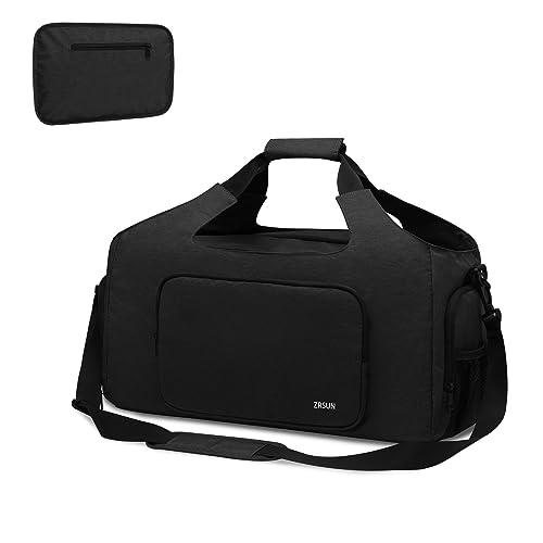 Gym Bags for Men Women, Sports Duffle Bag, Travel Gym Bag with Shoes Compartment and Wet Pocket, Foldable, Lightweight for Travel, Gym, Yoga