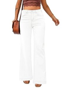 luvamia 2023 wide leg jeans for women high waist stretchy classic baggy flare jeans denim pants women pants casual womens jeans high waisted women white pants size medium size 8 size 10