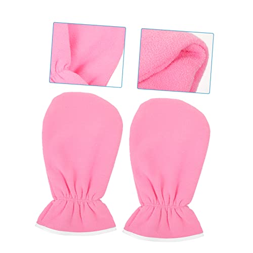 Beaupretty 1 Pair Exfoliating Hand Mask Gloves Disposable Hand Moisturizer Gloves Spa Gloves Exfoliating Body Mitt Gel Hand Gloves Exfoliate Glove Flannel Pink Mositurizing Glove Moisturizing