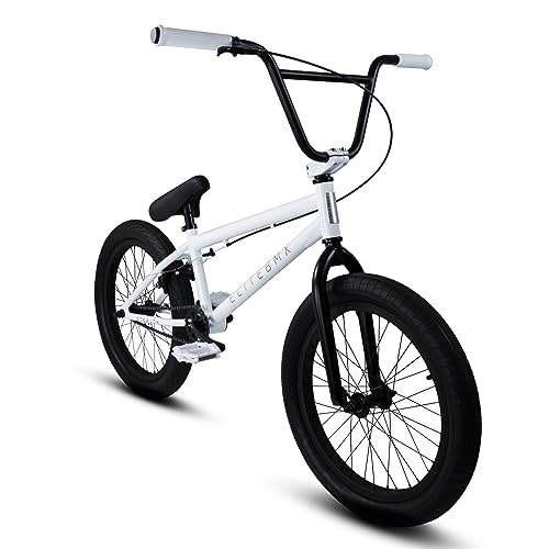 Elite BMX Bikes in 20" & 16" - These Freestyle Trick BMX Bicycles Come in Two Different Models, Stealth (20" BMX) & Pee-Wee(16" BMX) (20", White)