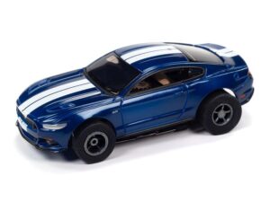 auto world xtraction 2018 mustang gt (blue) ho scale slot car