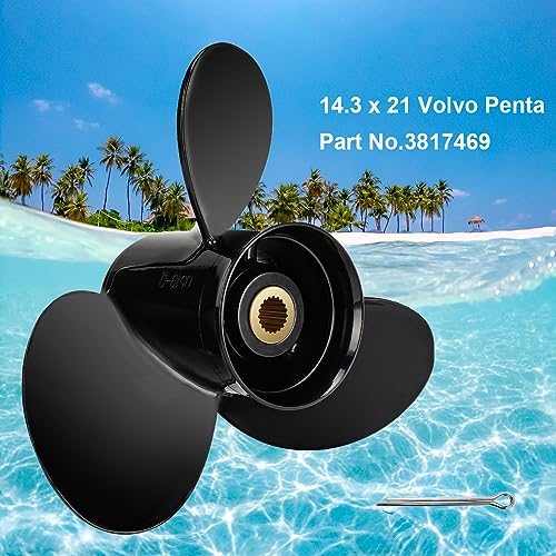 MiBarco 14.3 x 21|3817469 Upgrade Aluminum Boat Propeller fit Volvo Penta SX Drive All Models Engines 130-300 HP 3 Blades 19 Spline Tooth,RH