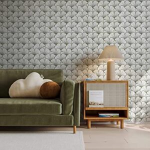 Heroad Brand Green Leaf Wallpaper Peel and Stick Green Ginkgo Leaves Wallpaper Geometry Contact Paper Self Adhesive Boho Thicken Contact Paper for Cabinets Removable Waterproof Vinyl 15.5"x196"