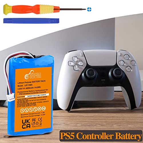 Pickle Power PS5 Controller Battery, 4000mAh LIP1708 Battery for Sony PS5 Playstation 5 DualSense CFI-ZCT1W Wireless Controller. (Not Compatible for DualSense Edge)