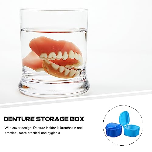 Denture Case 4pcs Denture Case Denture Bath Box Orthodontic Retainer Case False Teeth Storage Case Box with Strainer Cups for Soaking Dentures Denture Cups for Soaking Dentures