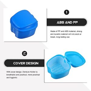 Denture Case 4pcs Denture Case Denture Bath Box Orthodontic Retainer Case False Teeth Storage Case Box with Strainer Cups for Soaking Dentures Denture Cups for Soaking Dentures