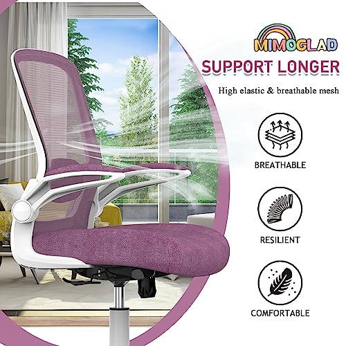 Mimoglad Home Office Chair, High Back Desk Chair, Ergonomic Mesh Computer Chair with Adjustable Lumbar Support and Thickened Seat Cushion