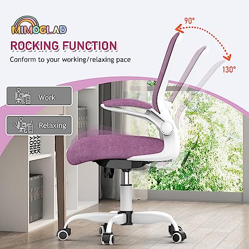 Mimoglad Home Office Chair, High Back Desk Chair, Ergonomic Mesh Computer Chair with Adjustable Lumbar Support and Thickened Seat Cushion