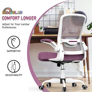 Mimoglad Home Office Chair, High Back Desk Chair, Ergonomic Mesh Computer Chair with Adjustable Lumbar Support and Thickened Seat Cushion