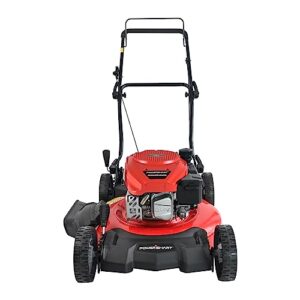 PowerSmart Gas Lawn Mower, 21-Inch 170cc 2-in-1 Mulching and Side-Discharge Push Mower, Red (DB2194CR)