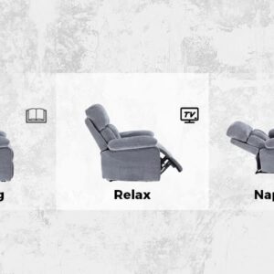 FICMAX Recliner Chair with Vibration Massage, Heat and Side Pocket, Ergonomic Lounge Chair for Living Room, Single Sofa Chair Home Theater Seating Reclining Chair Recliner Sofa (Grey)