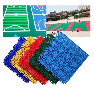 25cm pp splicing sports floor mat for indoor outdoor, basketball court anti slip and wear-resistant modular interlocking floor tiles (color : blue, size : 1pcs)