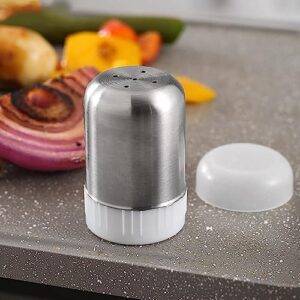 VILLCASE 2pcs Salt and Pepper Shakers Stainless Steel Seasoning Bottle Multipurpose Spices Shakers 5 Holes Shaking Bottles Seasoning Jars for Home Kitchen Restaurant