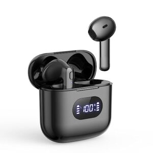 wireless earbuds, bluetooth headphones 40hrs battery life with led power display crystal-clear calls built-in mic ipx7 waterproof v5.3 bluetooth earbuds stereo sound ear buds for sports and working