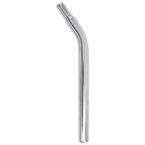 Bike Seat Post W/O Support, Steel Lay Back BMX Bicycle Seat Post Without Support, Multiple Sizes Silver (27.2 x 350mm)