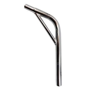 bike seat post with support, steel lay back bmx bicycle seat post w/ support, multiple sizes silver (27.2 x 350mm)