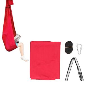 Sensory Swing for Kids, 9.2ft Long Adjustable Elastic Therapy Swing Indoor Outdoor Child Cuddle Hammock with Extension Strap and Carabiner for Autism ADHD Aspergers (3.3ft Wide 9.2ft Long)