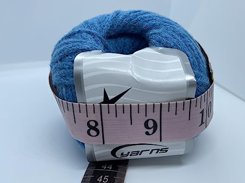 Blue Baby Alpaca, Merino Wool Blend Yarn, Worsted 50 Grams (1.76 Ounces) 100 Meters (109 Yards)