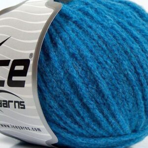 Blue Baby Alpaca, Merino Wool Blend Yarn, Worsted 50 Grams (1.76 Ounces) 100 Meters (109 Yards)