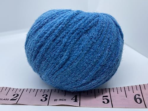 Blue Baby Alpaca, Merino Wool Blend Yarn, Worsted 50 Grams (1.76 Ounces) 100 Meters (109 Yards)