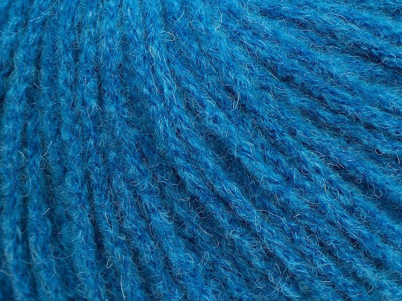 Blue Baby Alpaca, Merino Wool Blend Yarn, Worsted 50 Grams (1.76 Ounces) 100 Meters (109 Yards)