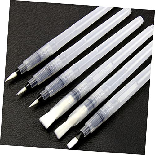 FAVOMOTO Water Brush Pen 9 Pcs Water Coloring Brush Pen Water Soluble Colored Pencils Painting Pen Fountain Pen Flat Pen White Solid Set Ink Pen Set