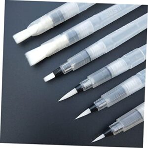 FAVOMOTO Water Brush Pen 9 Pcs Water Coloring Brush Pen Water Soluble Colored Pencils Painting Pen Fountain Pen Flat Pen White Solid Set Ink Pen Set