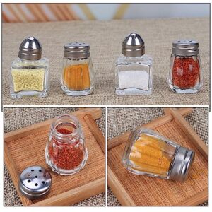 DOITOOL 10Pcs Mini Salt and Pepper Shakers - Glass Transparent Salt and Pepper Shakers Cute - Portable Mini Powdered Sugar Shaker Duster Salt Shaker for Travel, Camping, Baking