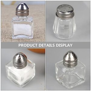 DOITOOL 10Pcs Mini Salt and Pepper Shakers - Glass Transparent Salt and Pepper Shakers Cute - Portable Mini Powdered Sugar Shaker Duster Salt Shaker for Travel, Camping, Baking