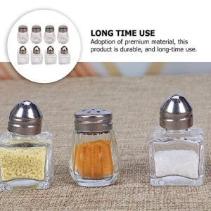 DOITOOL 10Pcs Mini Salt and Pepper Shakers - Glass Transparent Salt and Pepper Shakers Cute - Portable Mini Powdered Sugar Shaker Duster Salt Shaker for Travel, Camping, Baking