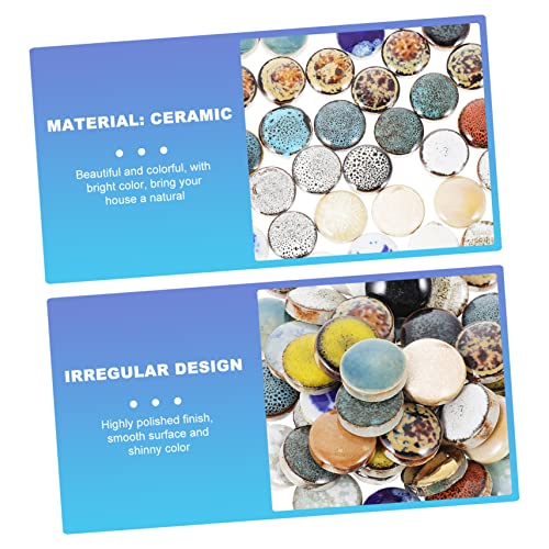 EXCEART 1 Ceramic Mosaic Flower Pots Bulk Lapidary Supplies Glass Planter Mosaic Tile Decoration Ceramic Mosaic Tiles Ceramic Mosaic Floor Tile Mosaic Tiles Pebble Stones Mosaic Stone Mini