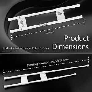 2 Sets RV Refrigerator Bars,Double RV Refrigerator Bars Tension Rods,Adjustable Automotive Products,Spring Tension Rod Extends Between 15.8"-27.6",Car Accessories for Camper Must Haves