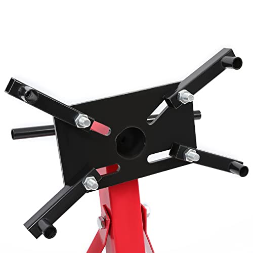 KUAFU Universal 360 Degree Rotating Engine Stand Adjustable Mounting Head Folding Frame for Auto Truck Motor Hoist Repair Jack 2000LBS Capacity Heavy Duty Steel-RED