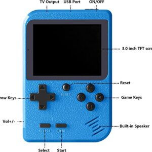 Handheld Game Console , 400 Retro Video Games , 3'' LCD Screen Retro Handheld Video Game Console, Portable Retro Handheld Game Console Supports for Connecting TV & Two Players (Blue)