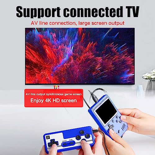 Handheld Game Console , 400 Retro Video Games , 3'' LCD Screen Retro Handheld Video Game Console, Portable Retro Handheld Game Console Supports for Connecting TV & Two Players (Blue)