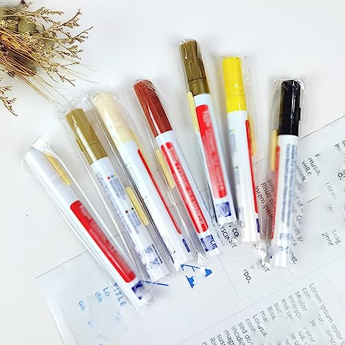 Waterproof Ceramic Tile Marker,Floor Paint Maker Ceramic Tile Marker Tile Grout Pen,Tile Gap Repair Pen Special,Waterproof Grout Paint,for Bathroom, Kitchen, Parlor, Wall and Floor (5pcs,Dark Gray)