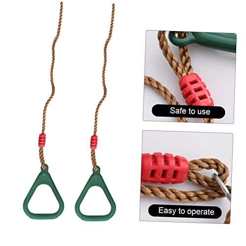 Pull Up Exercise Ring 1pair Ring Swing Tree Swings for Kids Outdoor Indoor Swing for Kids Exercise Handles Rings for Swing Set Kids Gym Rings Fitness Handles for Children Green