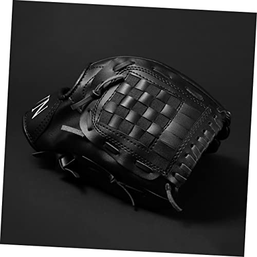 Kisangel 1pc Adult Baseballs Gloves Softball Glove Sports Infielder s Glove Left Handed Baseball Glove Kids Baseball Glove Black Softball Gloves Thicken Infield Pitcher Hand Gloves