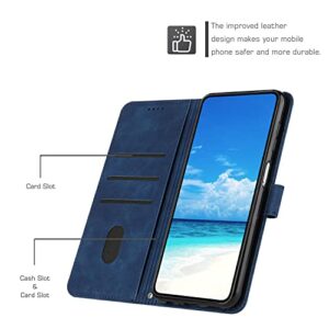 Yarxiawin for Infinix Note 30 Pro Case Wallet Green for Men Flip Infinix Note 30 Pro Phone Case Leather with Card Holder Shockproof Cover Stylish with Black Lanyard (Blue)