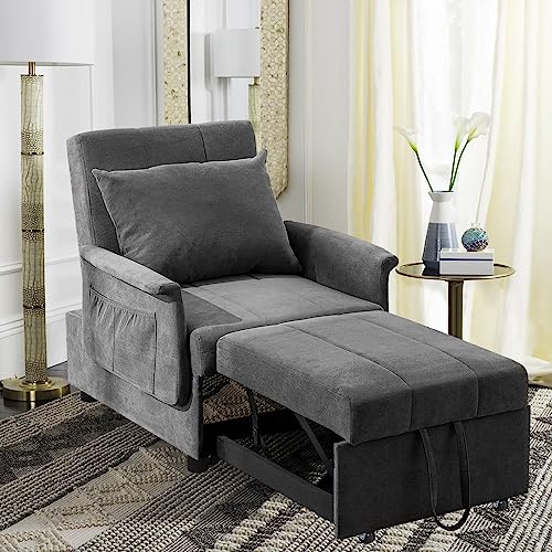 BINGTOO Sleeper Sofa Chair Bed 3 in 1 Convertible Chair Multi-Function Folding Ottoman Sleeper, Pull Out Sleeper Chair Bed- Modern Convertible Chair Bed Pull Out Sleeper Couch Bed for Living Room