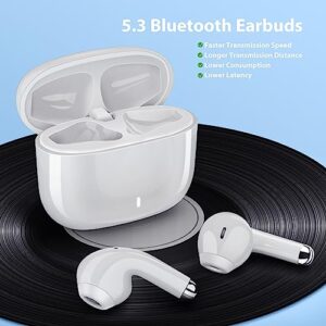 Wireless Earbuds for Samsung S23 S22 Ultra A53, 5.3 Bluetooth Earbuds Noise Cancelling Ear Buds with Mic Touch Control HiFi Stereo Wireless Headphones for Pixel 7 Pro 7A 6 Pro 6A iPhone 14 Pro Max 13