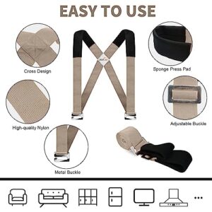 PERCEA Moving Straps, Lifting Strap for 2 Movers, Easily Move, Lift, Carry Furniture, Mattress, Appliance, Heavy Objects up to 800lbs, Without Back Pain Great Tool for Moving Bulky Items (Khaki)