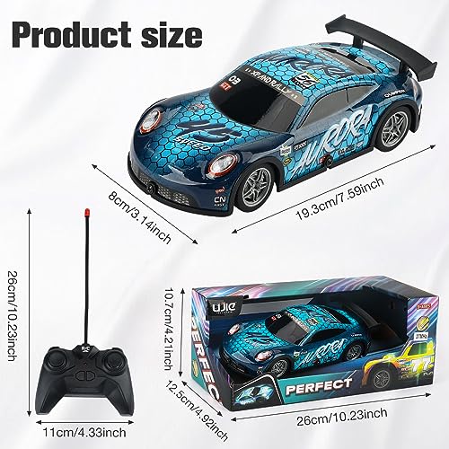 Remote Control Cars for 3-12 Years Old Boys, 1:22 Light Up Remote Control Racing Easter Kids Toys, Mini RC Racing Cars Boys Girls Cool Christmas Birthday Gift (Blue)