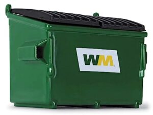 refuse trash bin waste management green and black 1/34 diecast model by first gear 90-0169c