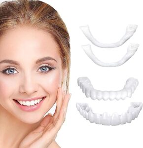fake teeth,2 pcs dentures teeth for women and men, dental veneers for temporary teeth restoration, nature and comfortable, protect your teeth and regain confident smile, natural shade-2