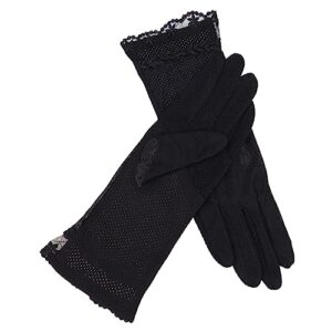 besportble 1 pair working gloves for women work glove sun protection gloves for women ladies lace gloves spf gloves womens glives breathable gloves hand protector protective gloves work black