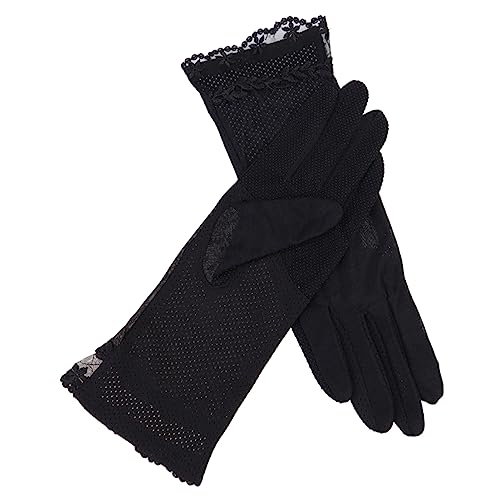 BESPORTBLE 1 Pair Working Gloves for Women Work Glove Sun Protection Gloves for Women Ladies Lace Gloves Spf Gloves Womens Glives Breathable Gloves Hand Protector Protective Gloves Work Black